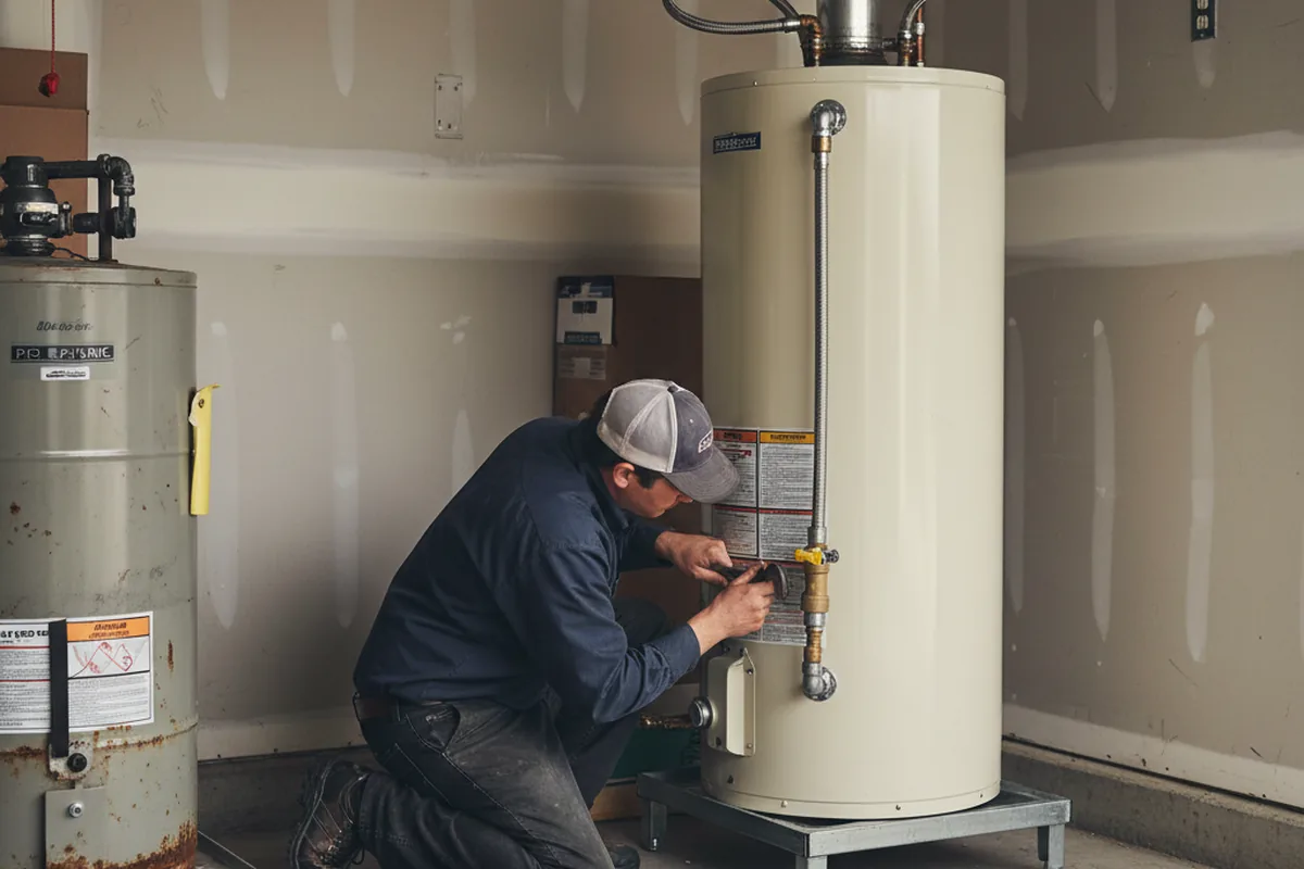 Water heater and shutoff valve replacement in Wheaton